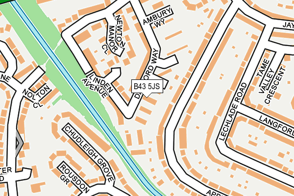 B43 5JS map - OS OpenMap – Local (Ordnance Survey)