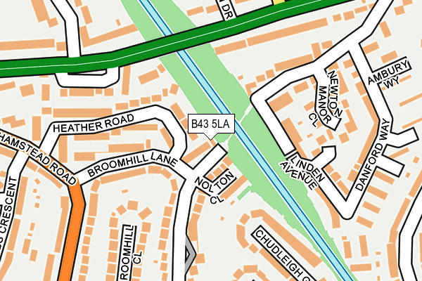 B43 5LA map - OS OpenMap – Local (Ordnance Survey)