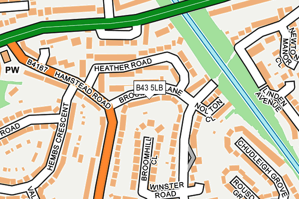 B43 5LB map - OS OpenMap – Local (Ordnance Survey)