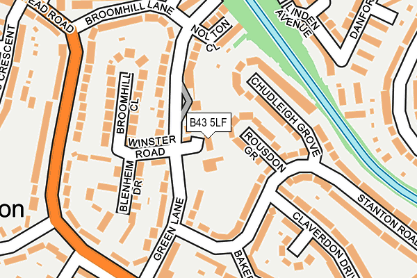 B43 5LF map - OS OpenMap – Local (Ordnance Survey)