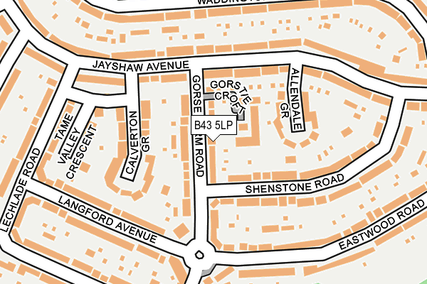 B43 5LP map - OS OpenMap – Local (Ordnance Survey)