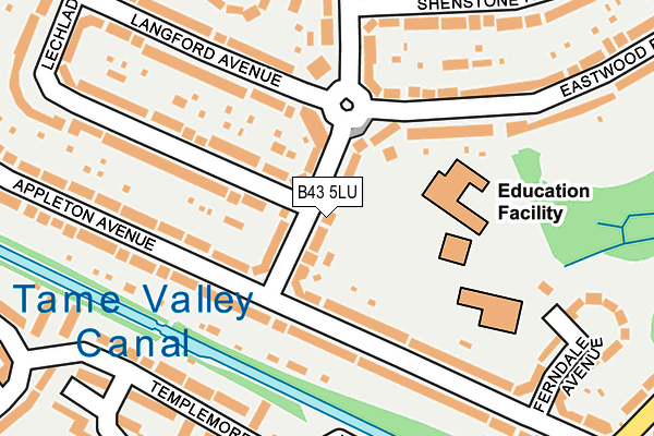 B43 5LU map - OS OpenMap – Local (Ordnance Survey)