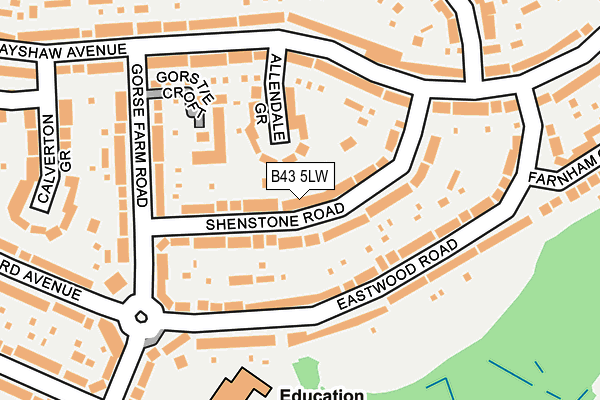 B43 5LW map - OS OpenMap – Local (Ordnance Survey)