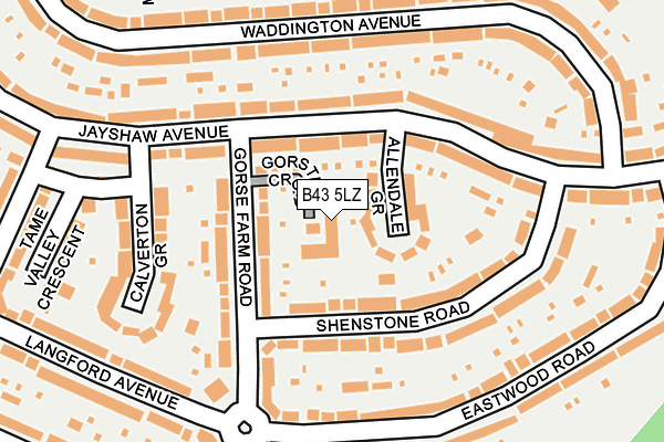 B43 5LZ map - OS OpenMap – Local (Ordnance Survey)