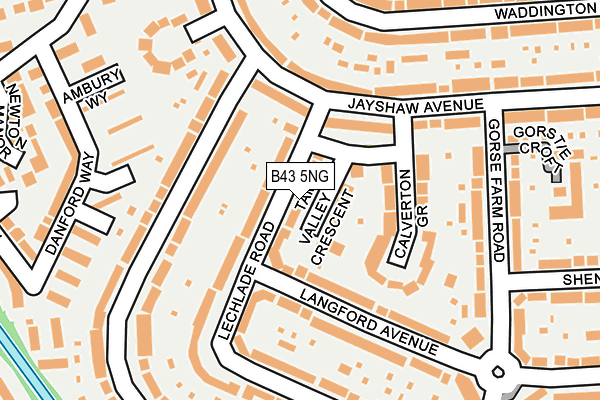 B43 5NG map - OS OpenMap – Local (Ordnance Survey)