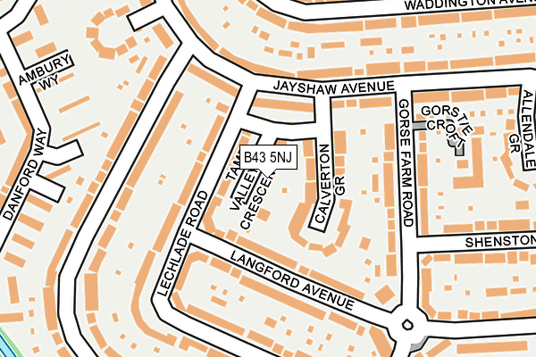 B43 5NJ map - OS OpenMap – Local (Ordnance Survey)