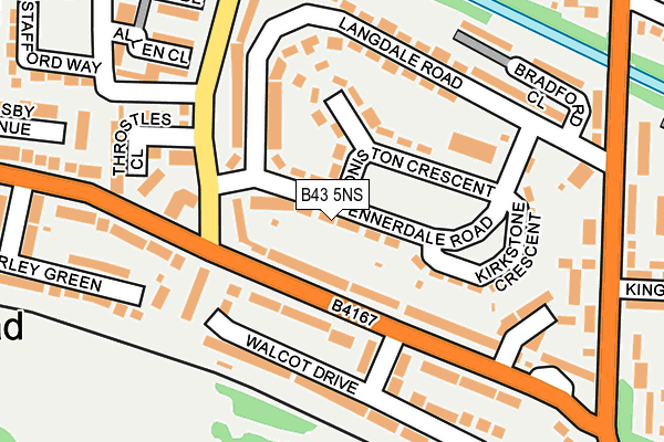 B43 5NS map - OS OpenMap – Local (Ordnance Survey)