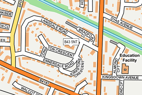 B43 5NT map - OS OpenMap – Local (Ordnance Survey)