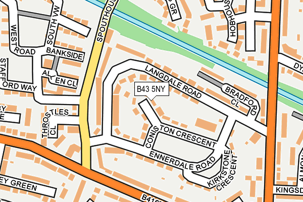 B43 5NY map - OS OpenMap – Local (Ordnance Survey)