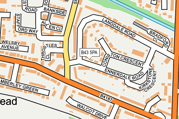 B43 5PA map - OS OpenMap – Local (Ordnance Survey)