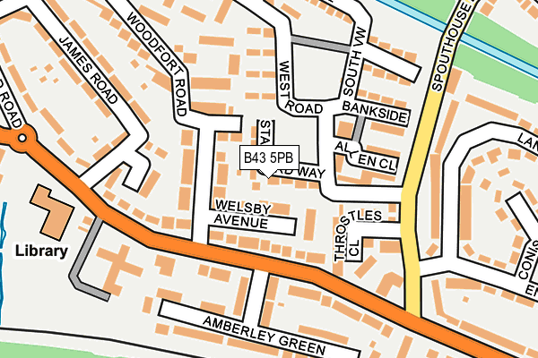 B43 5PB map - OS OpenMap – Local (Ordnance Survey)