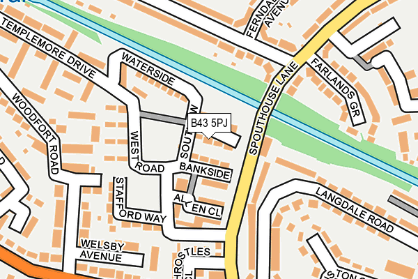 B43 5PJ map - OS OpenMap – Local (Ordnance Survey)