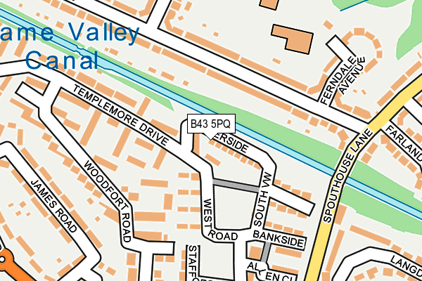 B43 5PQ map - OS OpenMap – Local (Ordnance Survey)