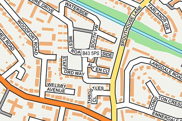 B43 5PS map - OS OpenMap – Local (Ordnance Survey)