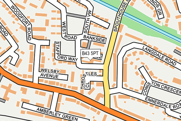 B43 5PT map - OS OpenMap – Local (Ordnance Survey)