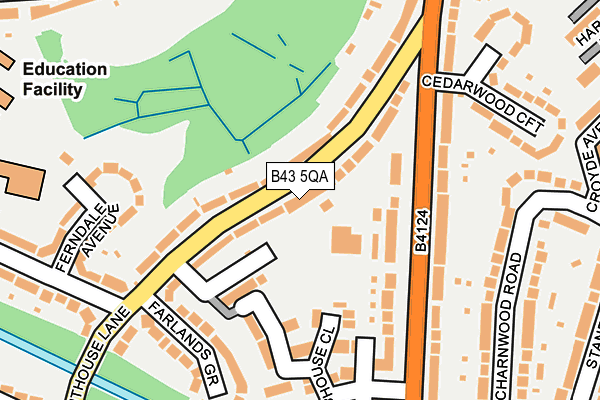 B43 5QA map - OS OpenMap – Local (Ordnance Survey)
