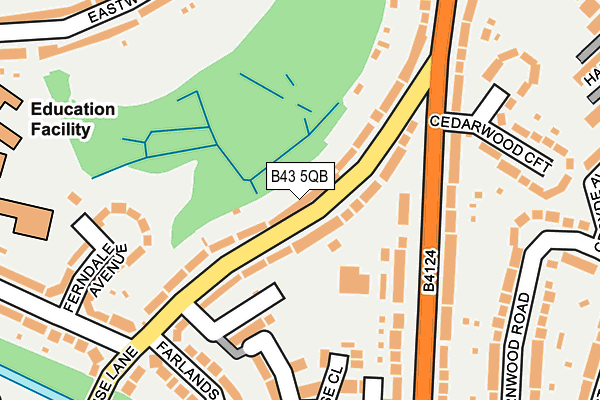 B43 5QB map - OS OpenMap – Local (Ordnance Survey)