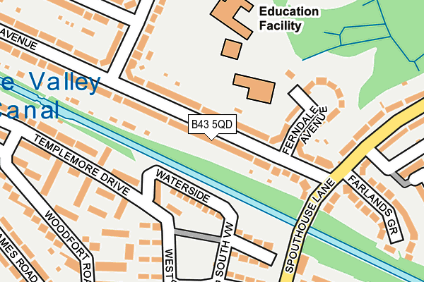 B43 5QD map - OS OpenMap – Local (Ordnance Survey)