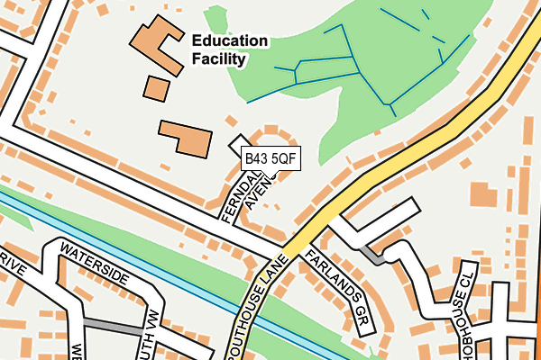B43 5QF map - OS OpenMap – Local (Ordnance Survey)