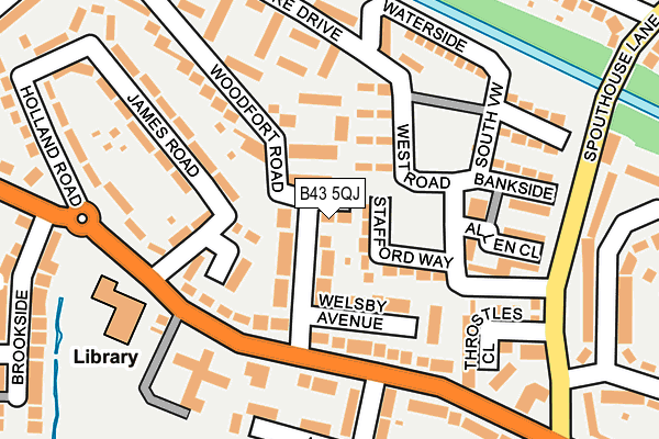 B43 5QJ map - OS OpenMap – Local (Ordnance Survey)