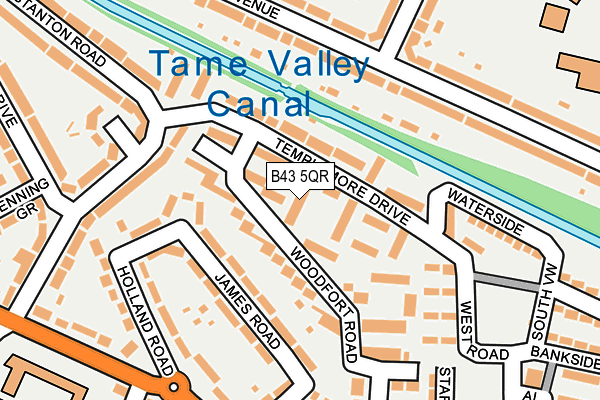 B43 5QR map - OS OpenMap – Local (Ordnance Survey)
