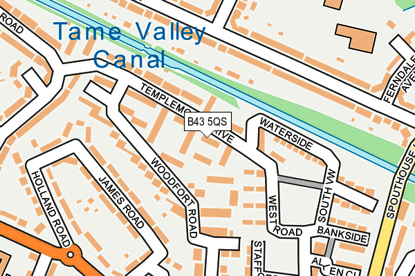 B43 5QS map - OS OpenMap – Local (Ordnance Survey)