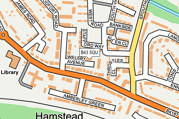 B43 5QU map - OS OpenMap – Local (Ordnance Survey)