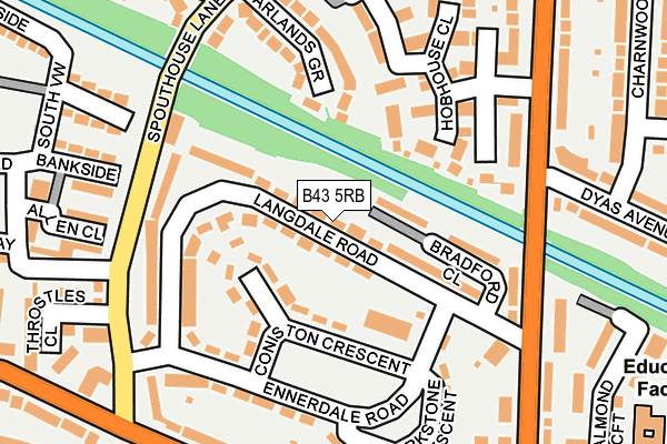 B43 5RB map - OS OpenMap – Local (Ordnance Survey)