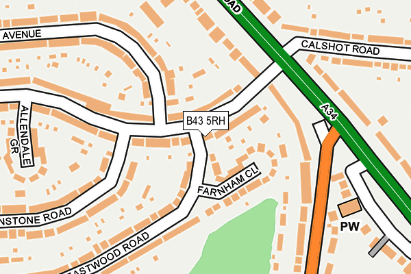 B43 5RH map - OS OpenMap – Local (Ordnance Survey)