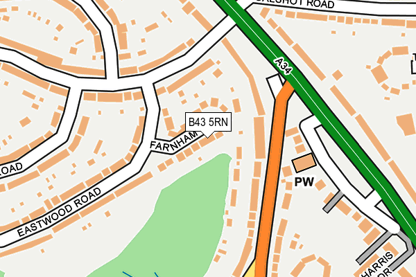 B43 5RN map - OS OpenMap – Local (Ordnance Survey)