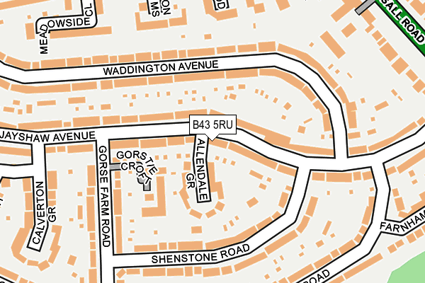 B43 5RU map - OS OpenMap – Local (Ordnance Survey)