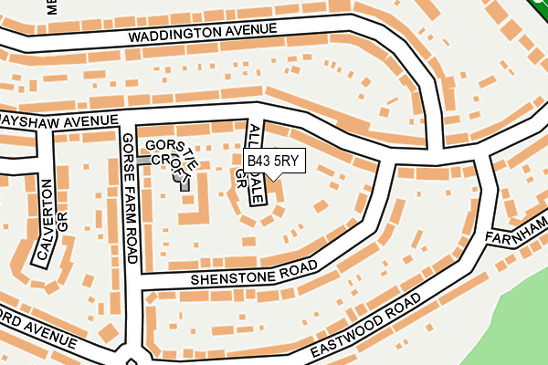 B43 5RY map - OS OpenMap – Local (Ordnance Survey)