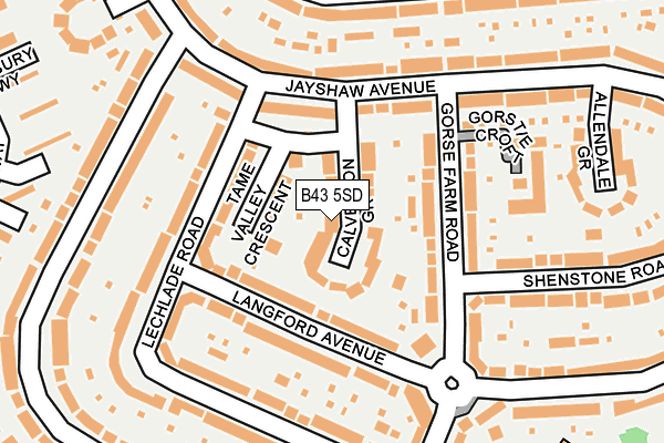B43 5SD map - OS OpenMap – Local (Ordnance Survey)