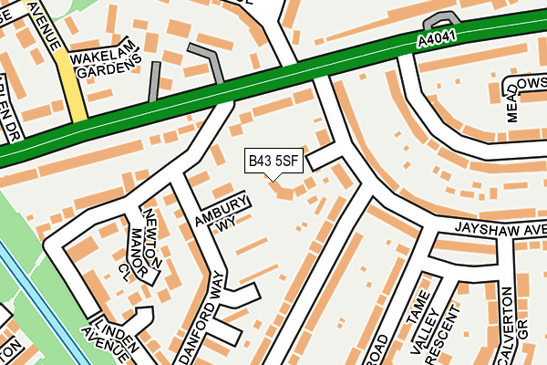 B43 5SF map - OS OpenMap – Local (Ordnance Survey)
