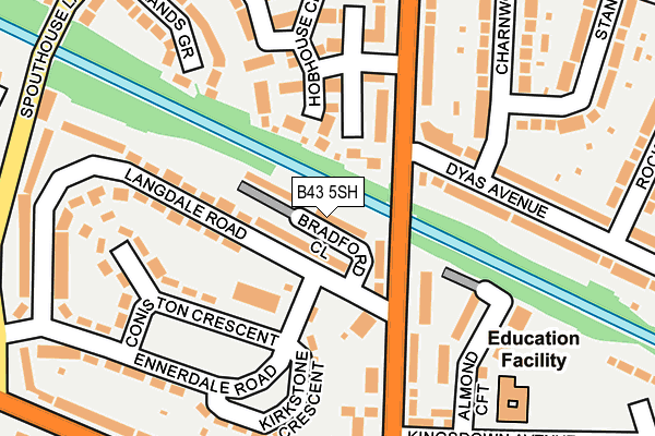 B43 5SH map - OS OpenMap – Local (Ordnance Survey)