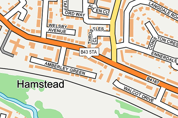 B43 5TA map - OS OpenMap – Local (Ordnance Survey)