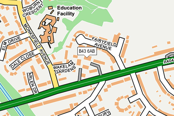 B43 6AB map - OS OpenMap – Local (Ordnance Survey)