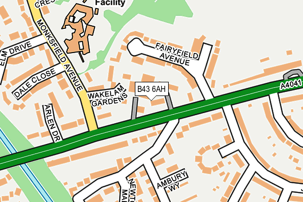 B43 6AH map - OS OpenMap – Local (Ordnance Survey)