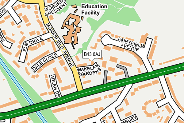 B43 6AJ map - OS OpenMap – Local (Ordnance Survey)