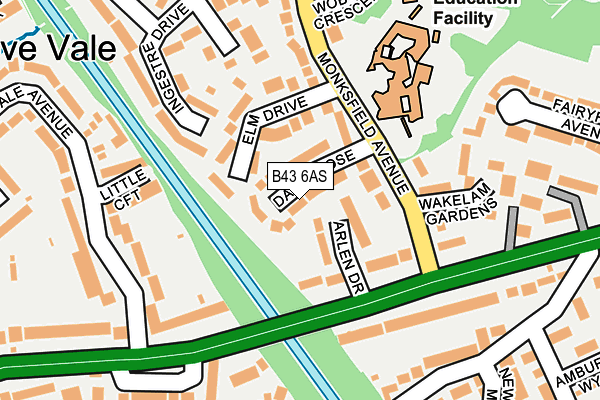 B43 6AS map - OS OpenMap – Local (Ordnance Survey)