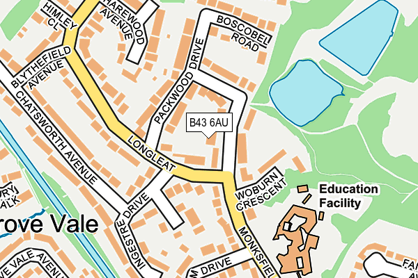 B43 6AU map - OS OpenMap – Local (Ordnance Survey)
