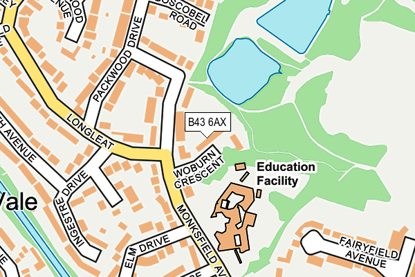 B43 6AX map - OS OpenMap – Local (Ordnance Survey)