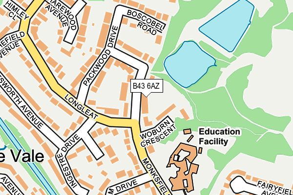 B43 6AZ map - OS OpenMap – Local (Ordnance Survey)