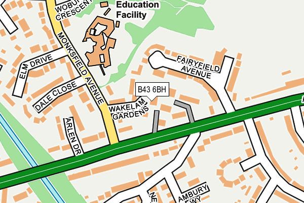 B43 6BH map - OS OpenMap – Local (Ordnance Survey)