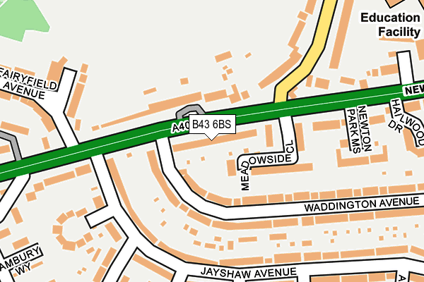 B43 6BS map - OS OpenMap – Local (Ordnance Survey)