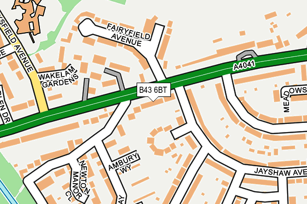 B43 6BT map - OS OpenMap – Local (Ordnance Survey)