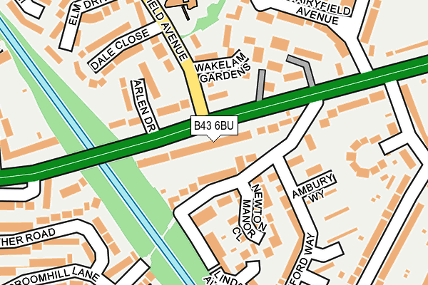 B43 6BU map - OS OpenMap – Local (Ordnance Survey)
