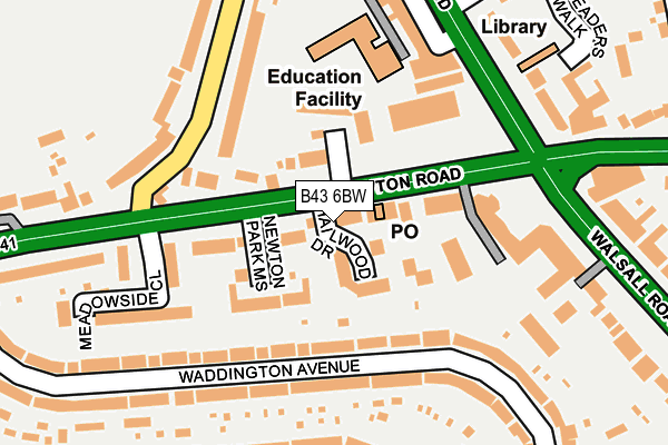 B43 6BW map - OS OpenMap – Local (Ordnance Survey)