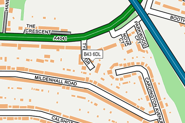 B43 6DL map - OS OpenMap – Local (Ordnance Survey)