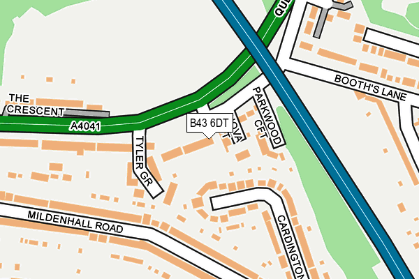 B43 6DT map - OS OpenMap – Local (Ordnance Survey)